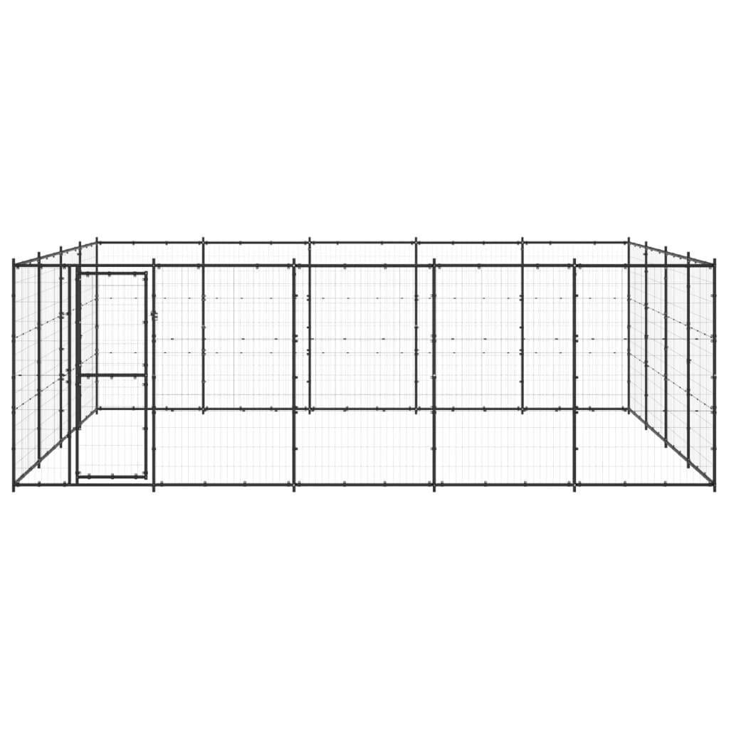 vidaXL Hondenkennel 24,2 m² staal