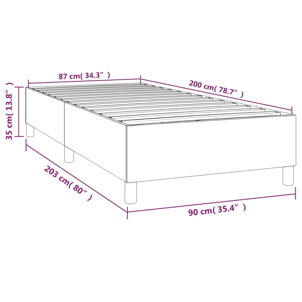 vidaXL Bedframe stof taupe 90x200 cm