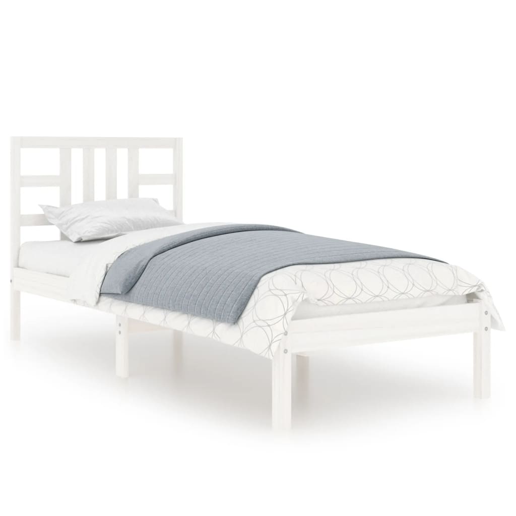 vidaXL Bedframe massief hout wit 100x200 cm