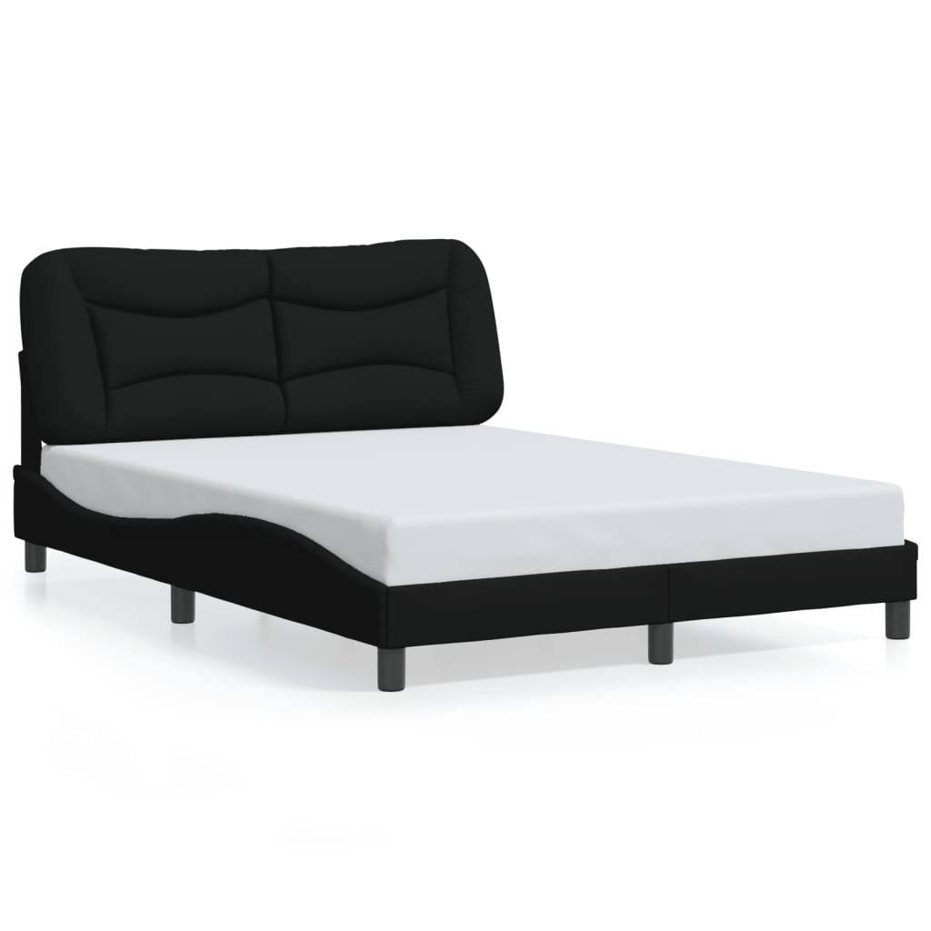 vidaXL Bedframe met LED-verlichting stof zwart 120x200 cm