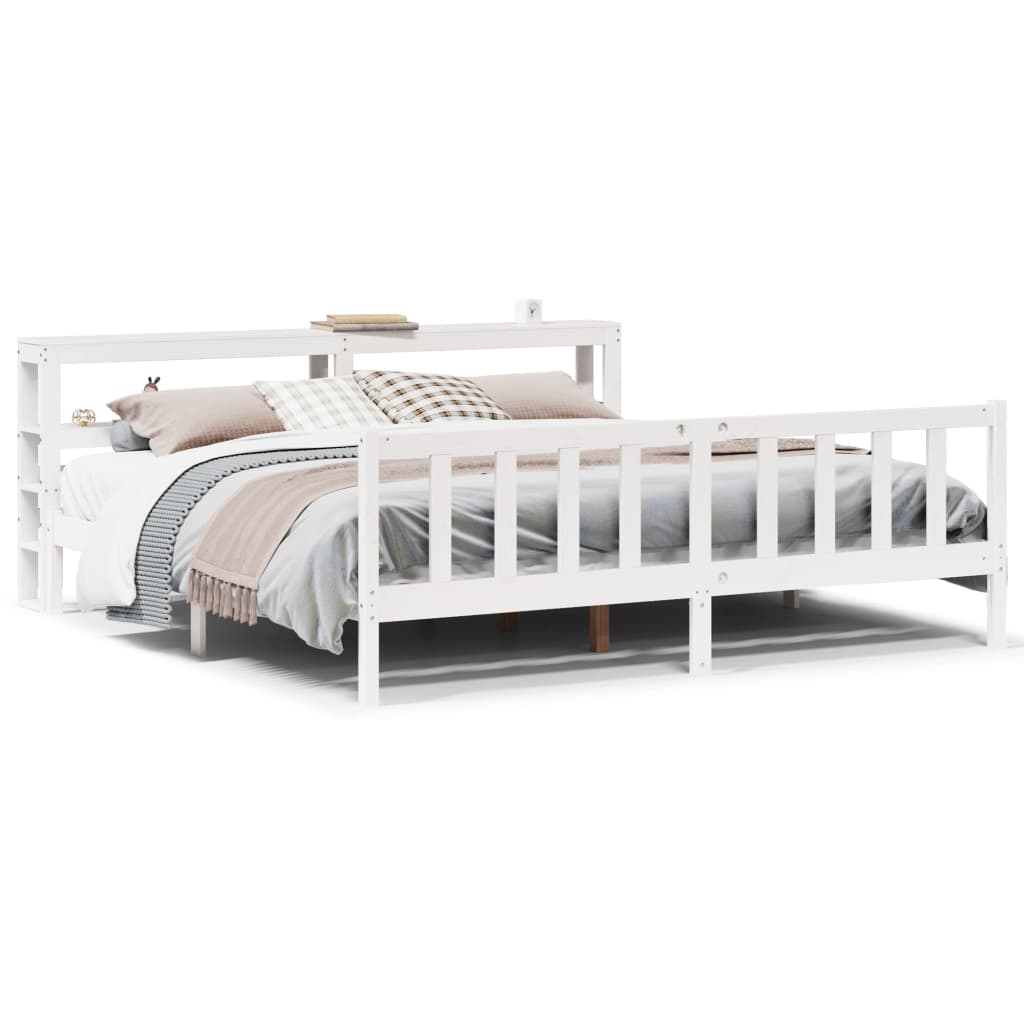 vidaXL Bedframe zonder matras massief grenenhout wit 180x200 cm