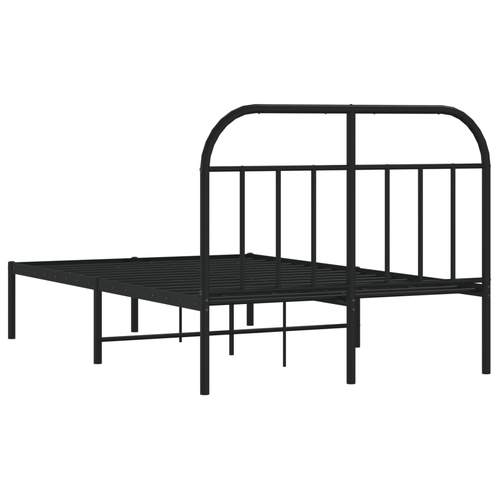 vidaXL Bedframe met hoofdbord metaal zwart 120x190 cm