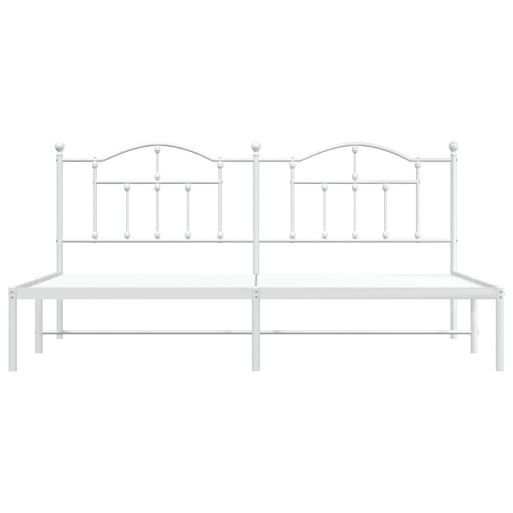 vidaXL Bedframe met hoofdbord metaal wit 193x203 cm