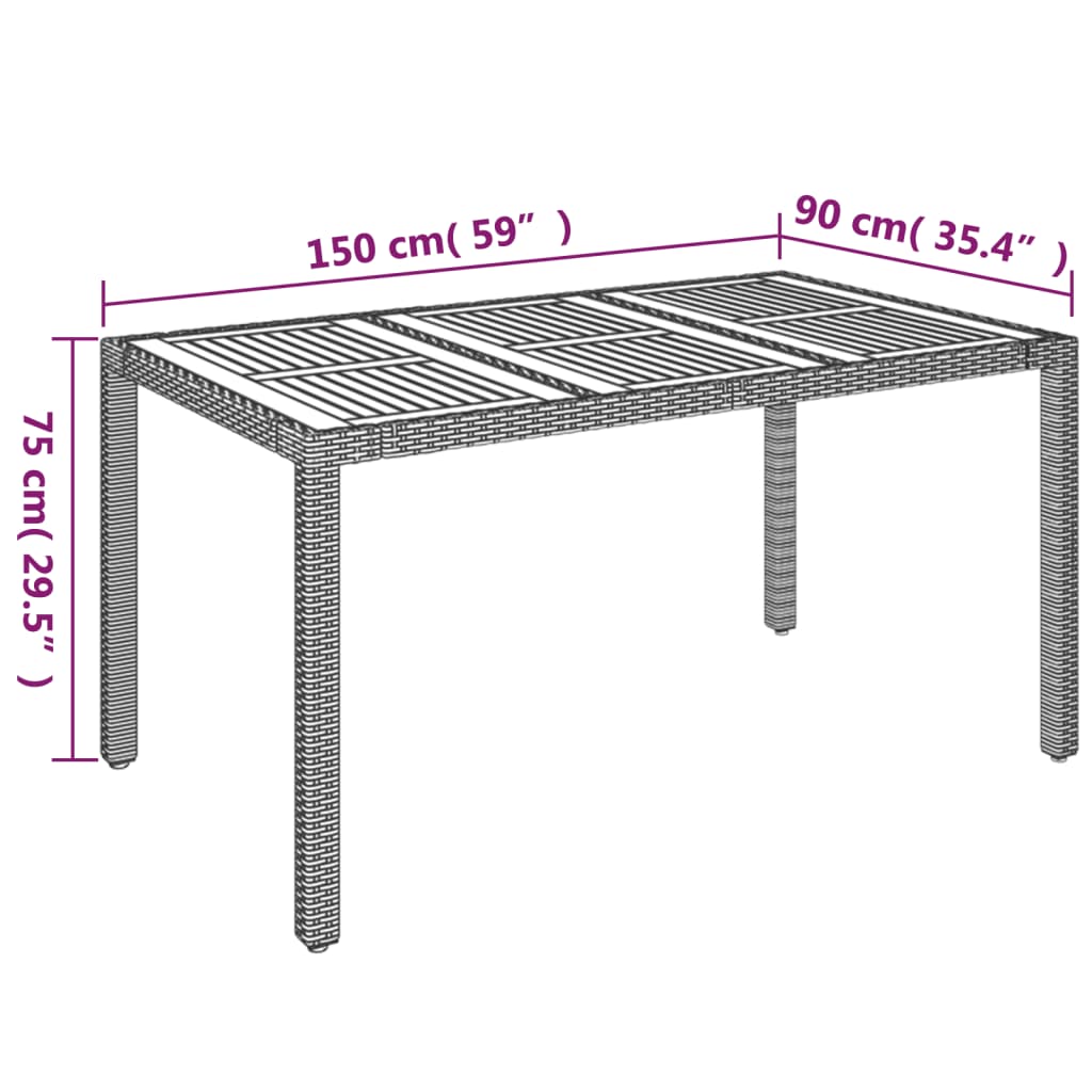 vidaXL 7-delige Tuinset met kussens poly rattan zwart