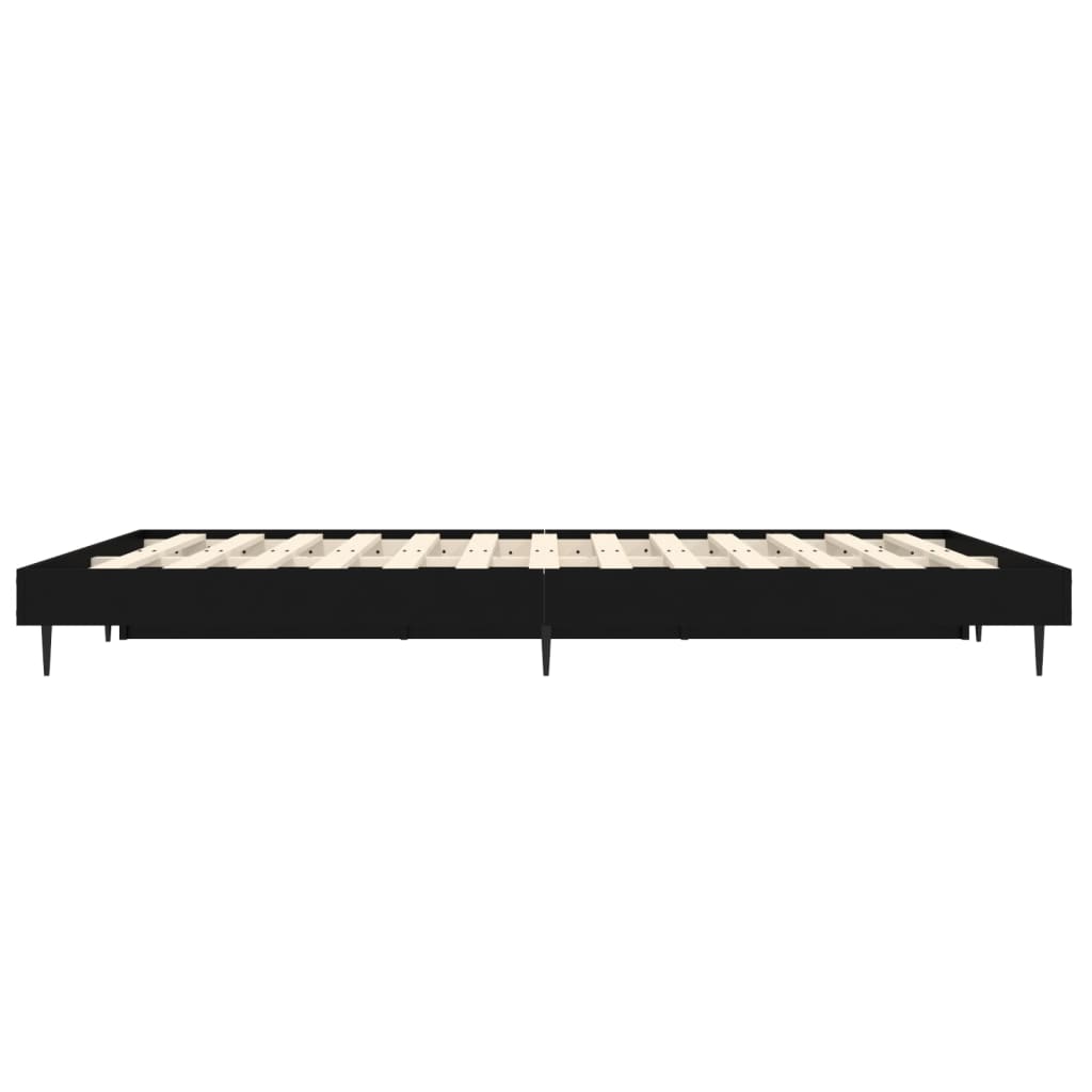 vidaXL Bedframe bewerkt hout zwart 135x190 cm