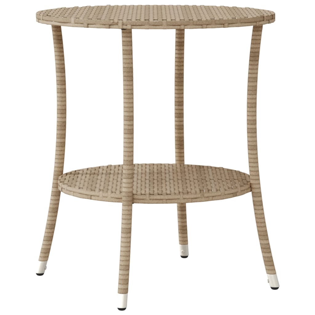 vidaXL 3-delige Bistroset met kussens poly rattan beige