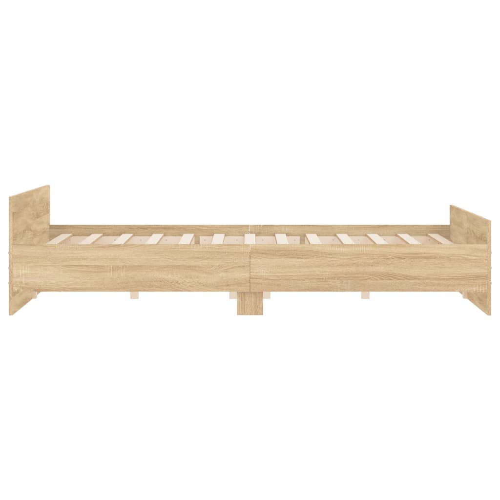 vidaXL Bedframe met hoofd- en voeteneinde sonoma eikenkleur 180x200 cm