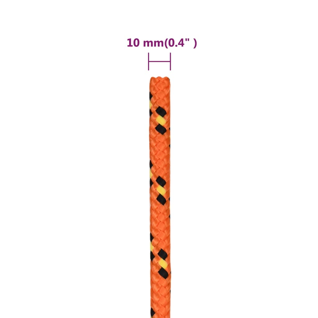 vidaXL Boottouw 10 mm 250 m polypropyleen oranje