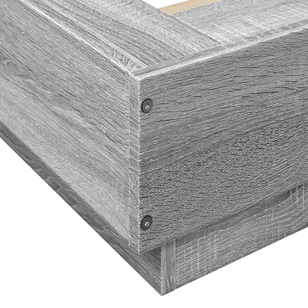 vidaXL Bedframe bewerkt hout grijs sonoma eikenkleurig 140x190 cm