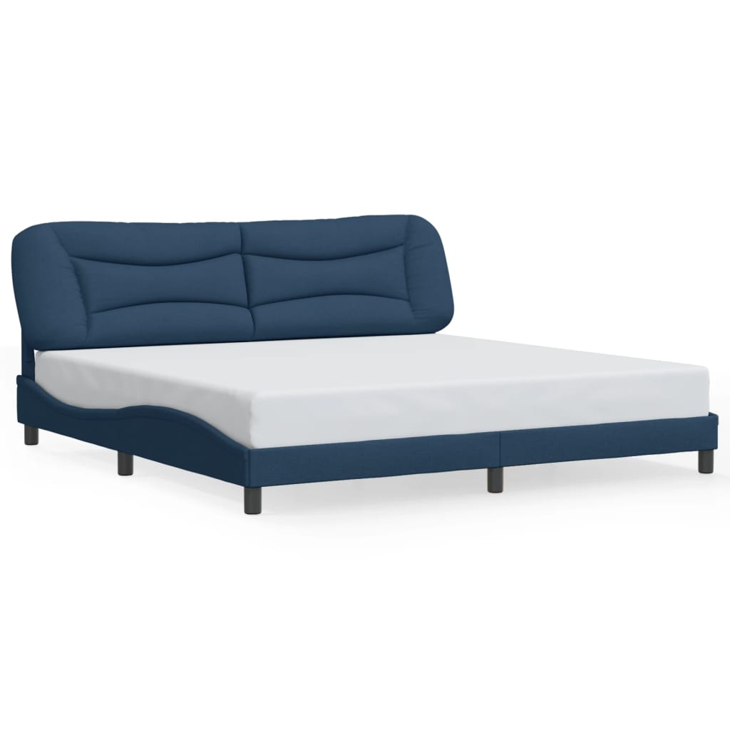 vidaXL Bedframe zonder matras stof blauw 200x200 cm