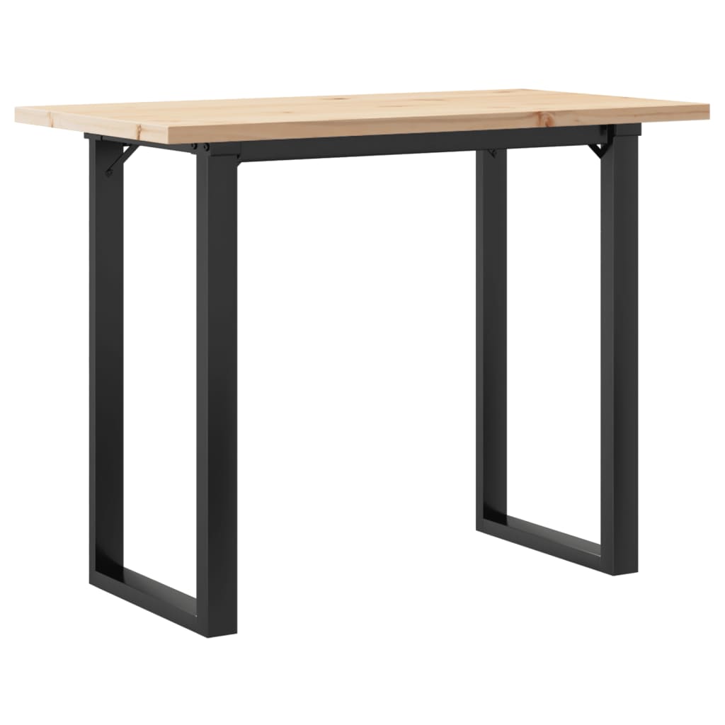 vidaXL Eettafel O-frame 100x50x75,5 cm massief grenenhout en gietijzer