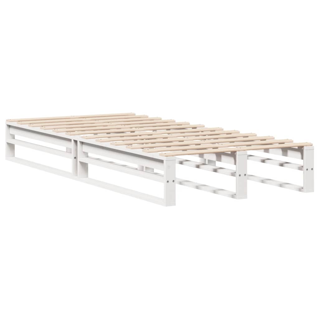 vidaXL Bedframe zonder matras massief grenenhout wit 90x200 cm