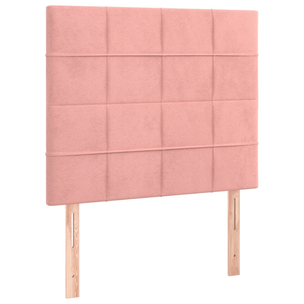 vidaXL Boxspring met matras fluweel roze 90x190 cm