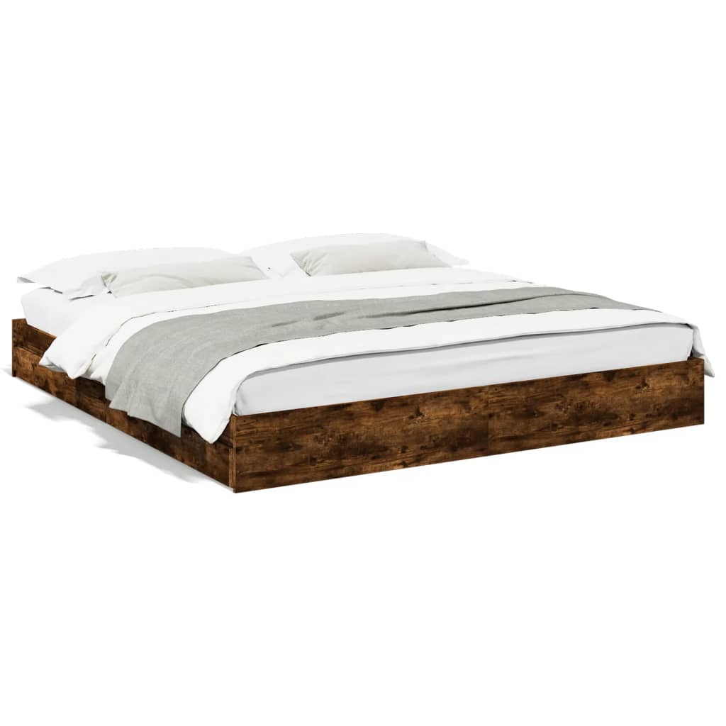 vidaXL Bedframe met lades bewerkt hout gerookt eikenkleurig 180x200 cm