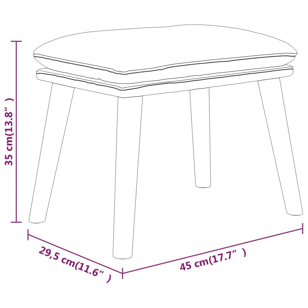 vidaXL Voetenbank 45x29,5x35 cm stof wijnrood