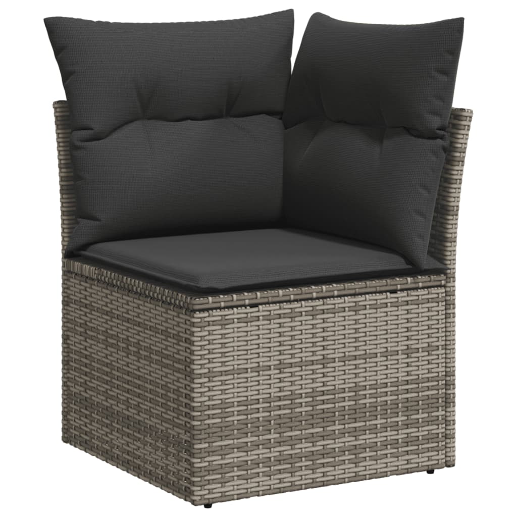 vidaXL 14-delige Loungeset met kussens poly rattan grijs