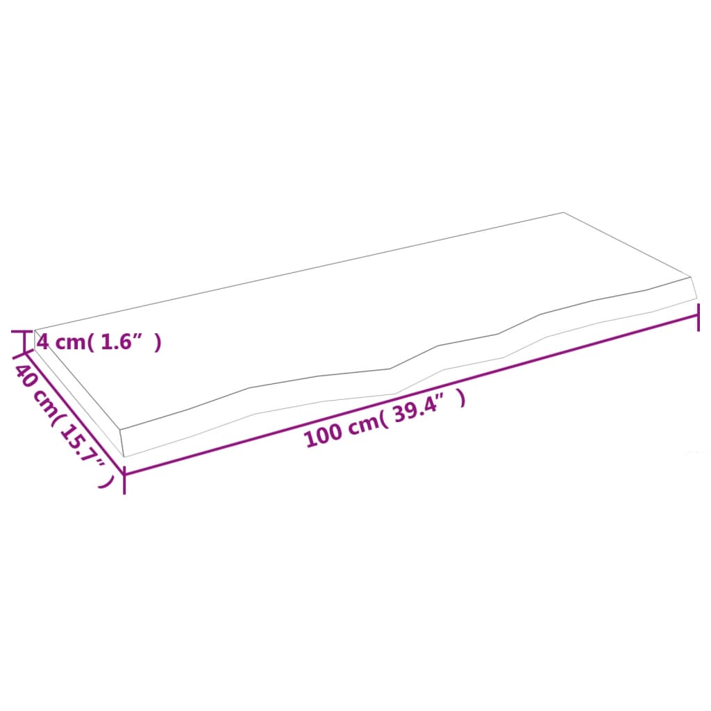 vidaXL Wandschap 100x40x(2-4) cm onbehandeld massief eikenhout