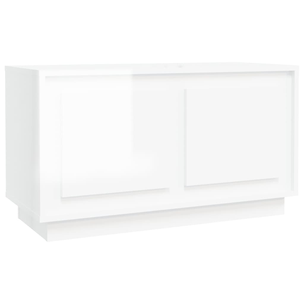 vidaXL Tv-meubel 80x35x45 cm bewerkt hout hoogglans wit