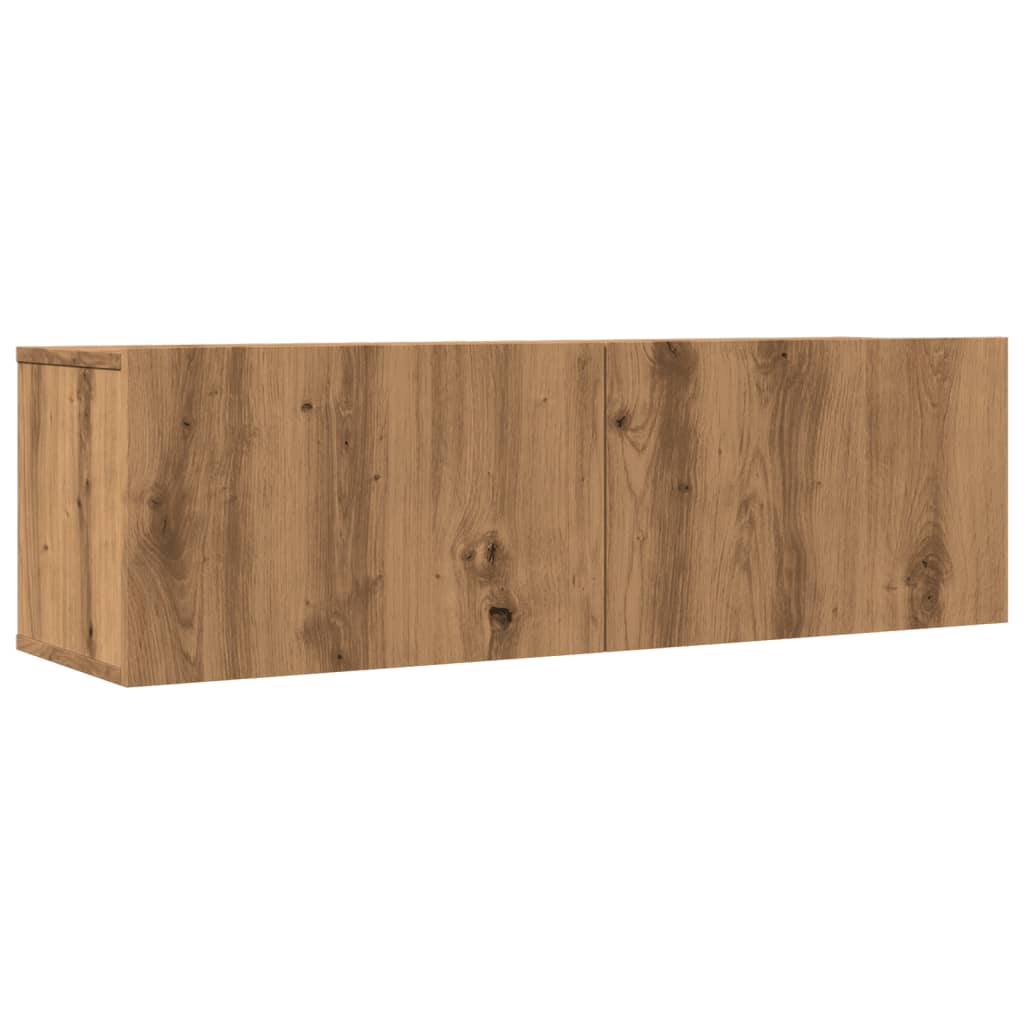 vidaXL Tv-meubels 2 st wandgemonteerd 100x30x30 cm artisanaal eiken