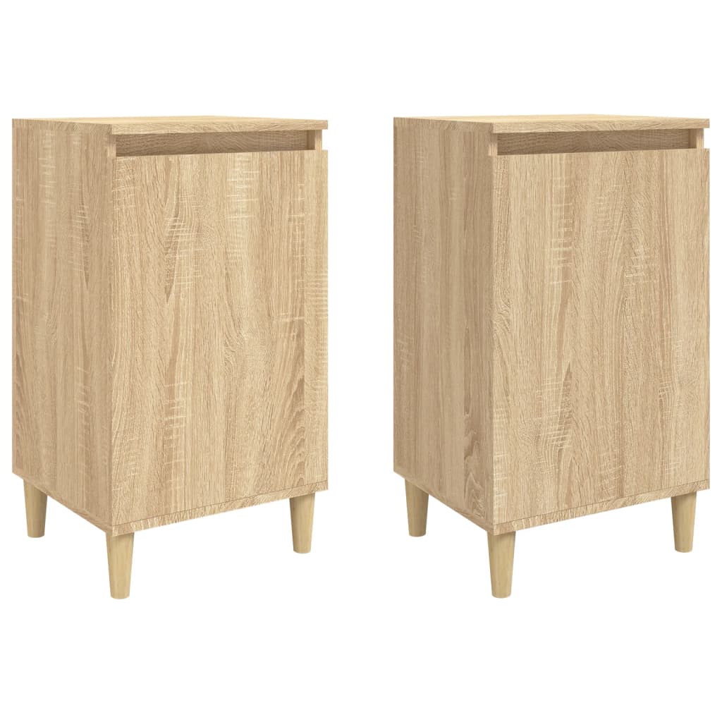 vidaXL Nachtkastjes 2 st 40x35x70 cm bewerkt hout sonoma eikenkleurig