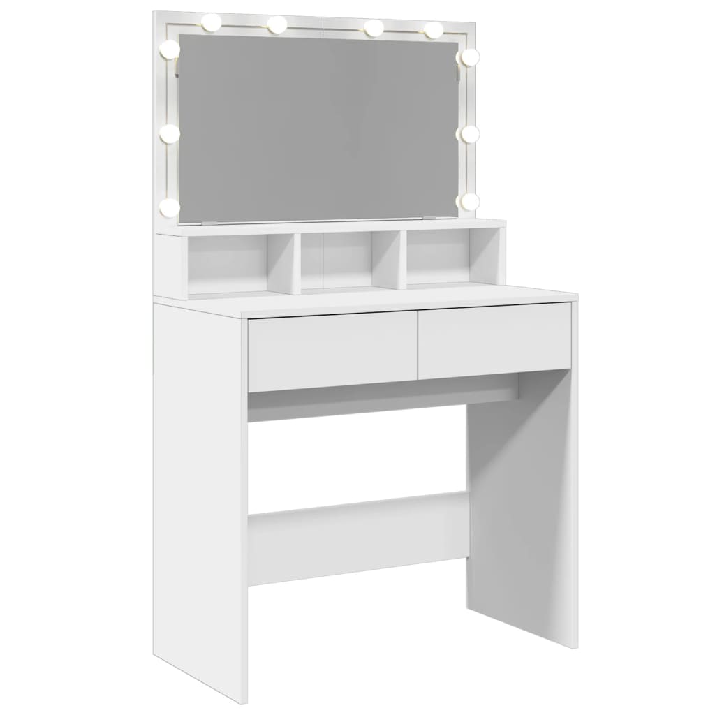 vidaXL Kaptafel met LED 80x41x134,5 cm wit