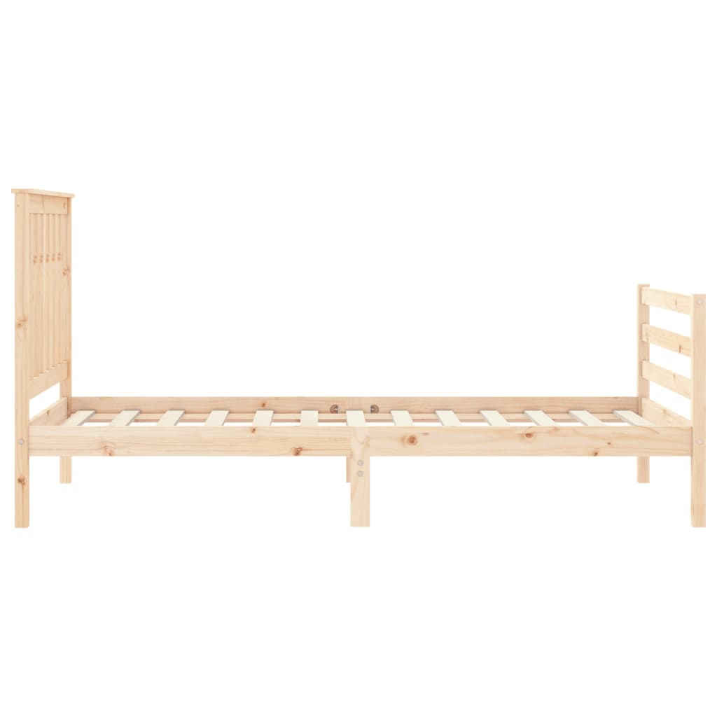 vidaXL Bedframe met hoofdbord massief hout