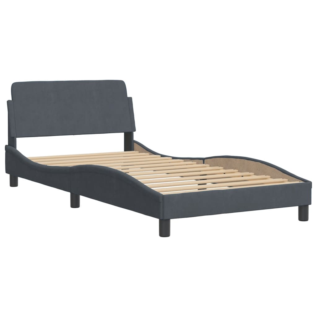 vidaXL Bedframe zonder matras 100x200 cm fluweel donkergrijs