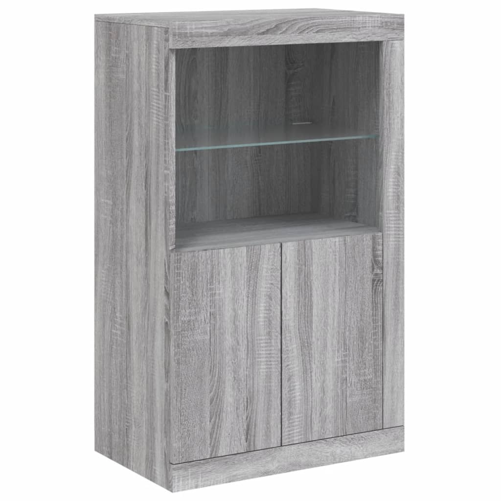 vidaXL Dressoir met LED-verlichting 283x37x100 cm grijs sonoma eiken