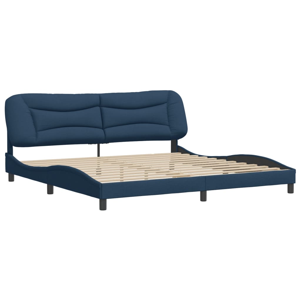 vidaXL Bedframe zonder matras stof blauw 200x200 cm