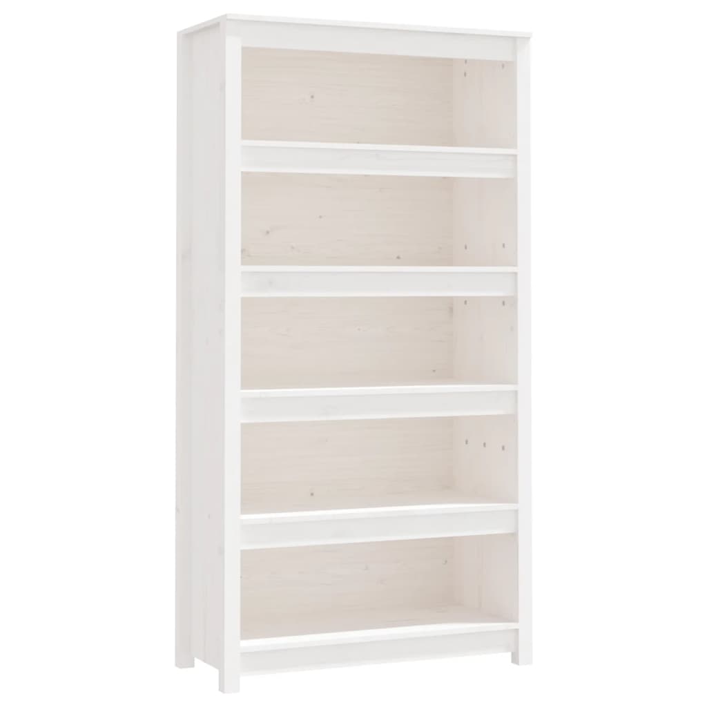 vidaXL Boekenkast 80x35x154 cm massief grenenhout wit