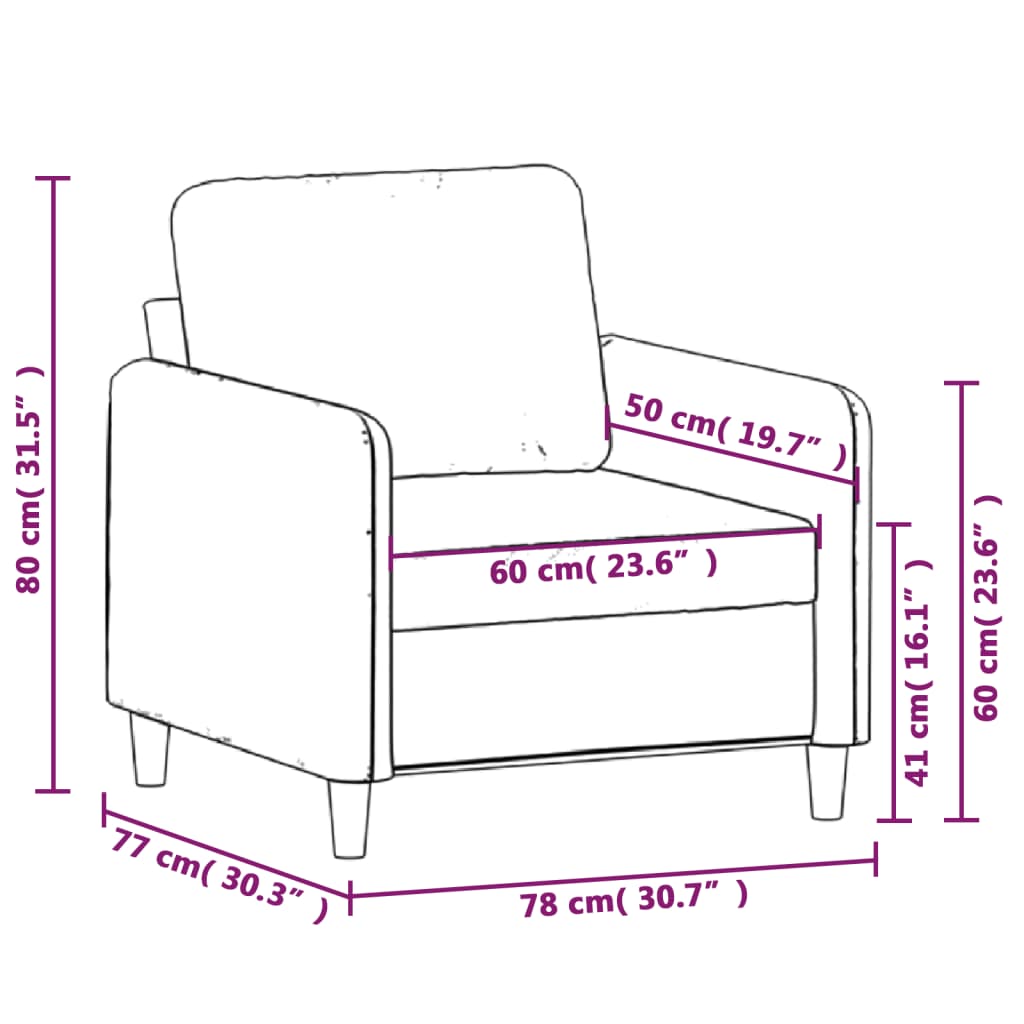 vidaXL Fauteuil 60 cm stof lichtgrijs