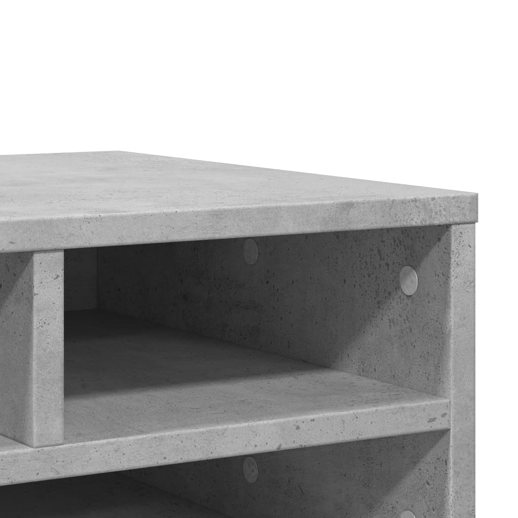 vidaXL Printerkastje 49x40x22,5 cm bewerkt hout betongrijs