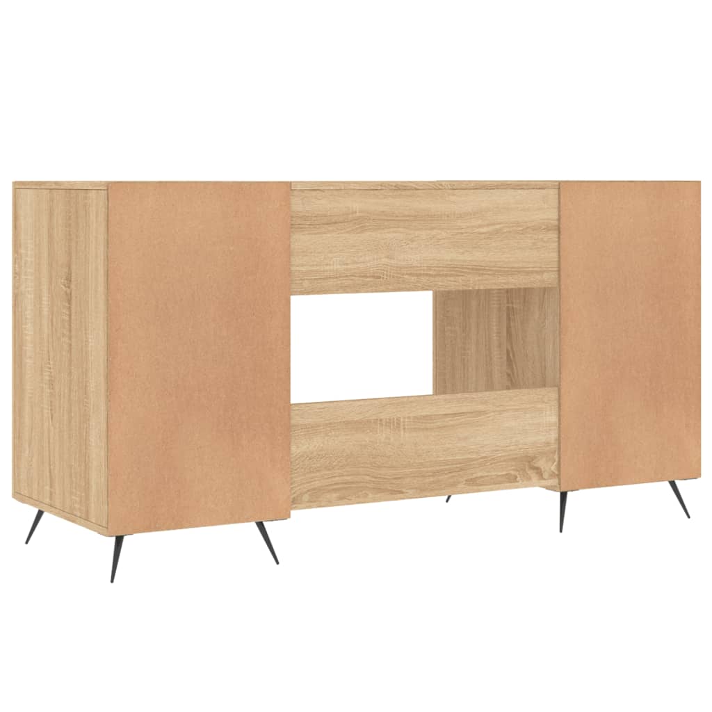 vidaXL Bureau 140x50x75 cm bewerkt hout sonoma eikenkleurig