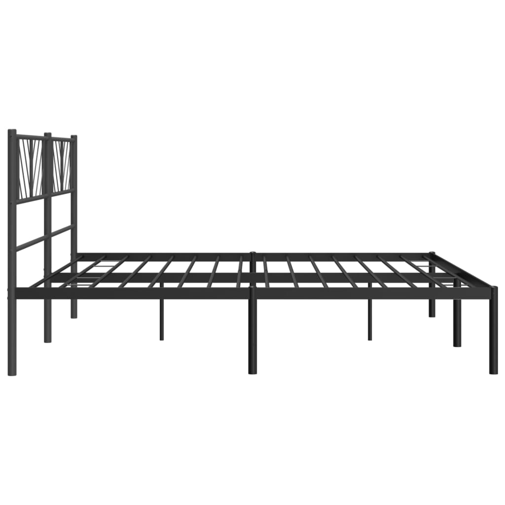 vidaXL Bedframe met hoofdbord metaal zwart 200x200 cm