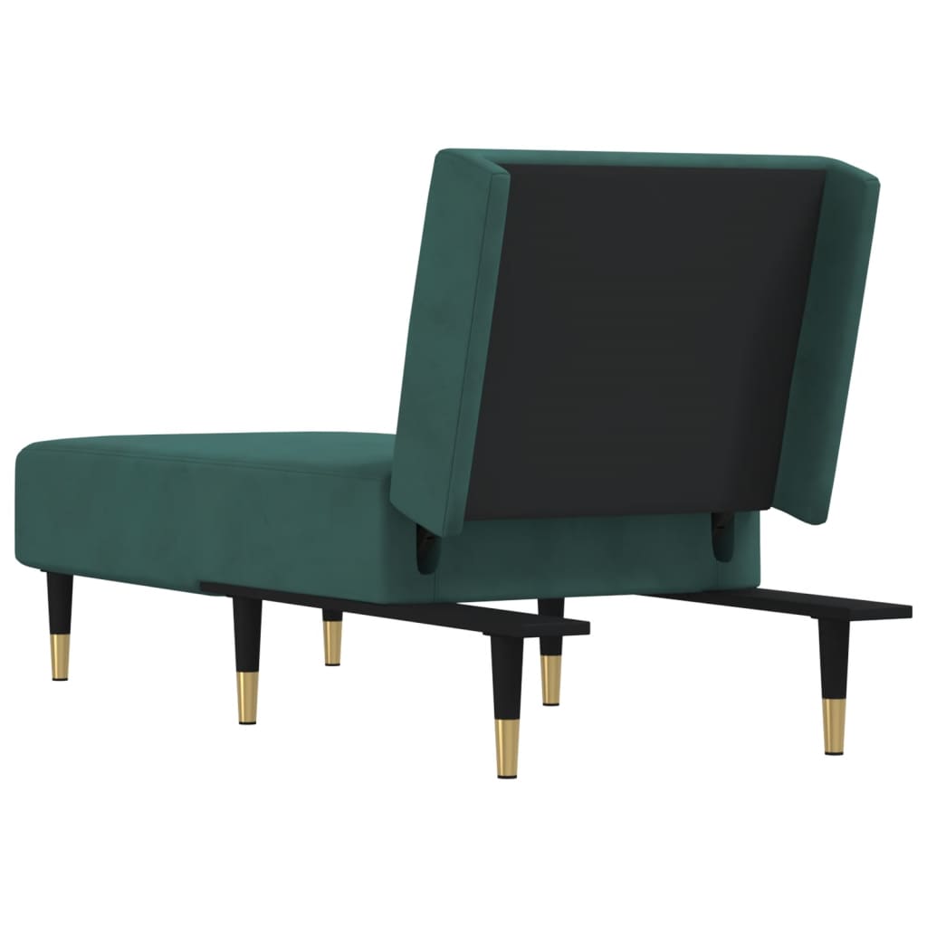 vidaXL Chaise longue fluweel donkergroen