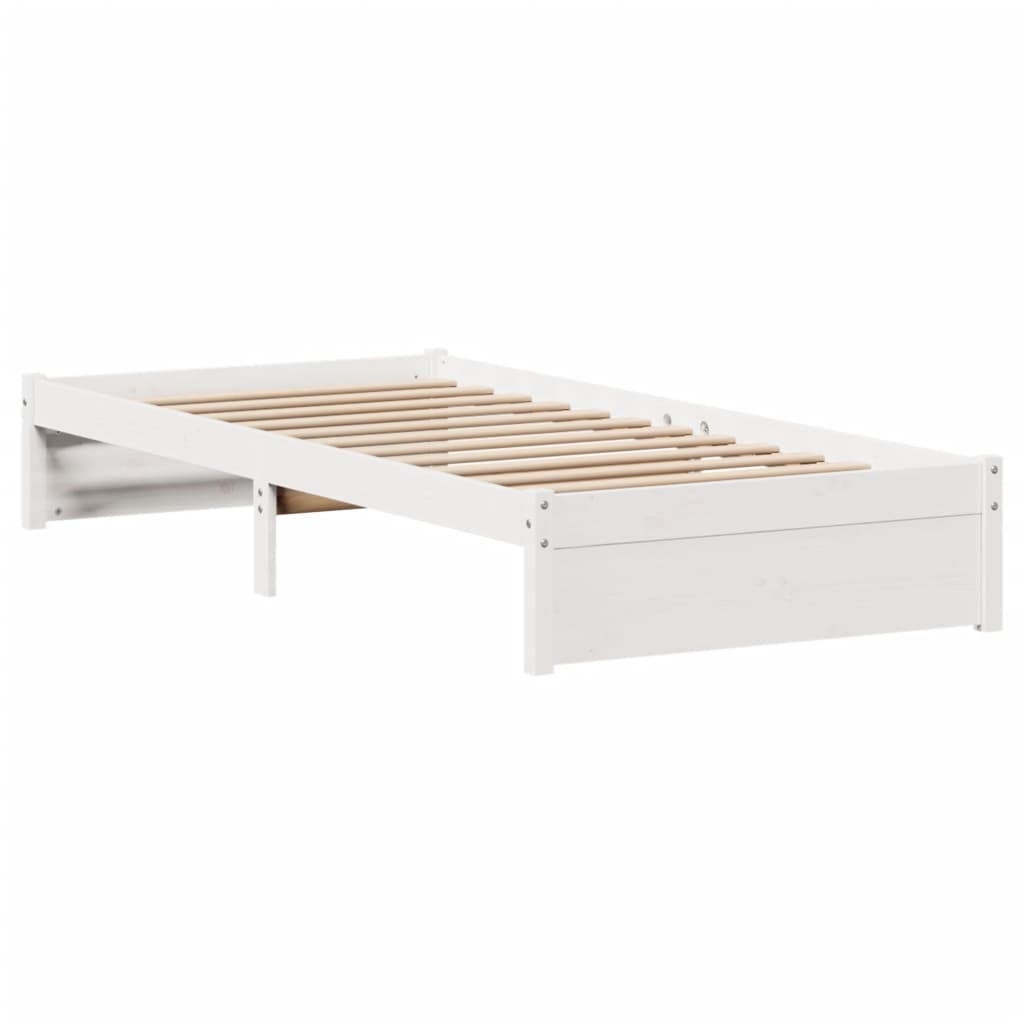 vidaXL Bedframe zonder matras massief grenenhout wit 90x200 cm