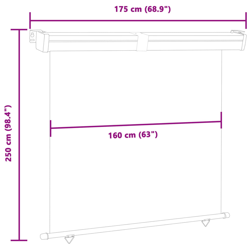 vidaXL Balkonscherm 175x250 cm bruin