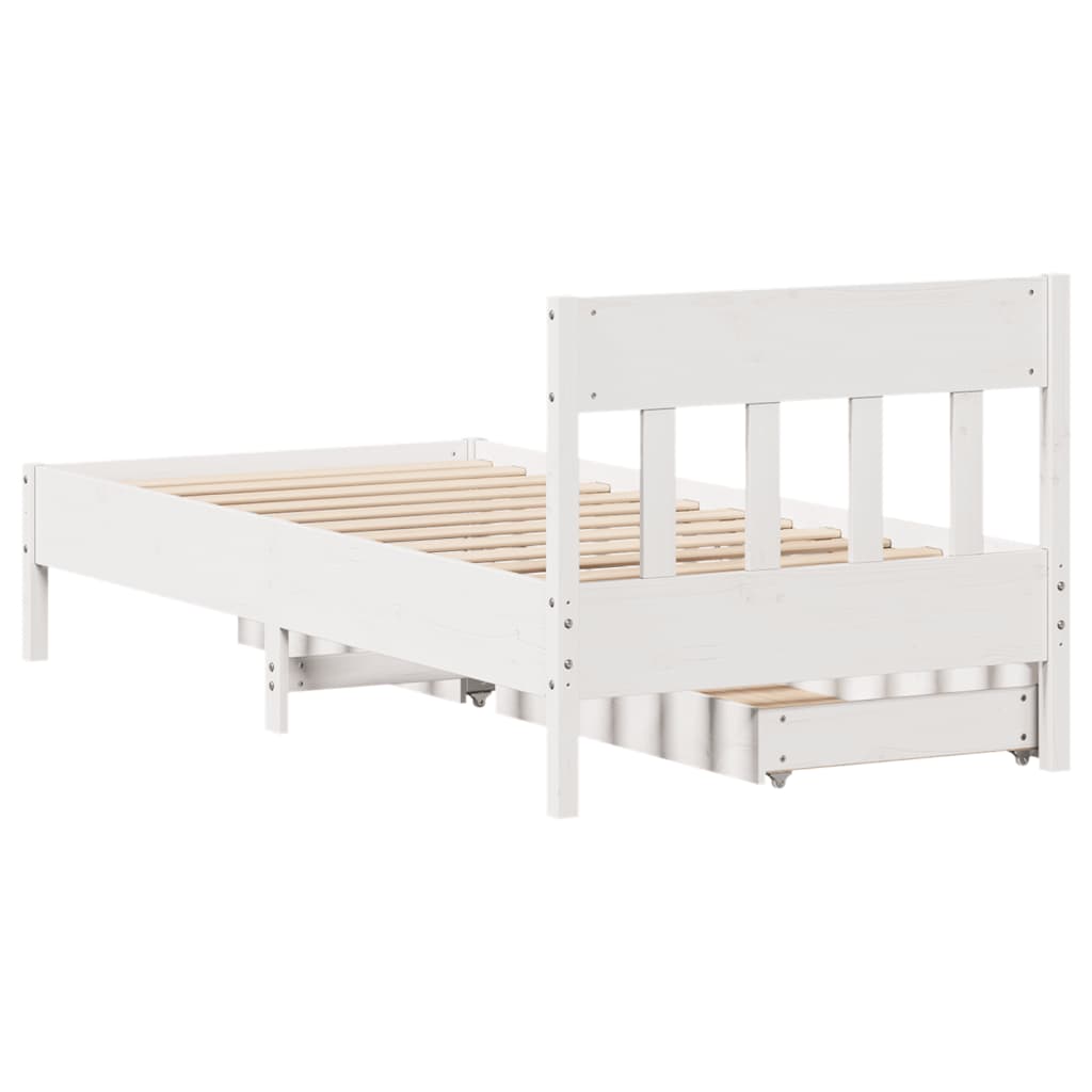 vidaXL Bedframe zonder matras massief grenenhout wit 140x200 cm