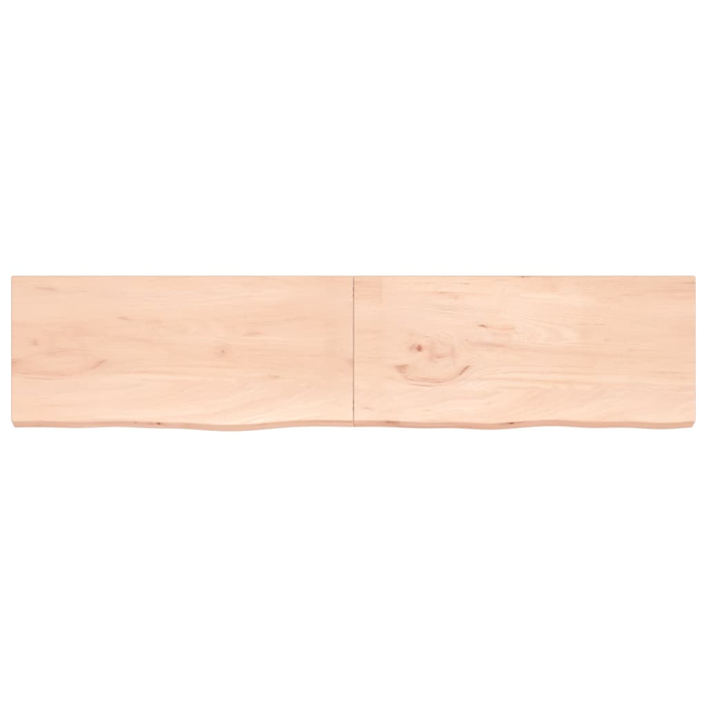 vidaXL Tafelblad 220x50x(2-4) cm onbehandeld massief eikenhout