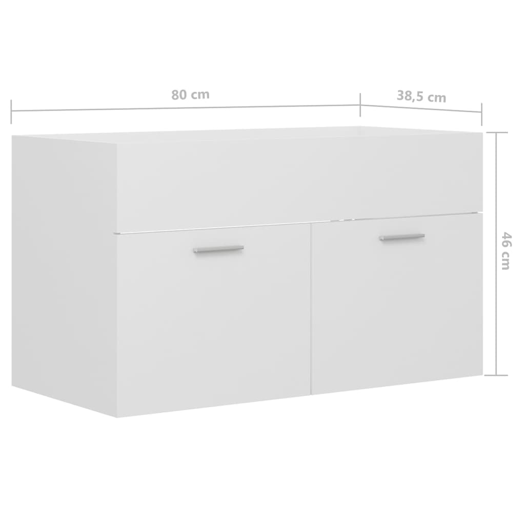 vidaXL Wastafelkast met ingebouwde wastafel bewerkt hout wit