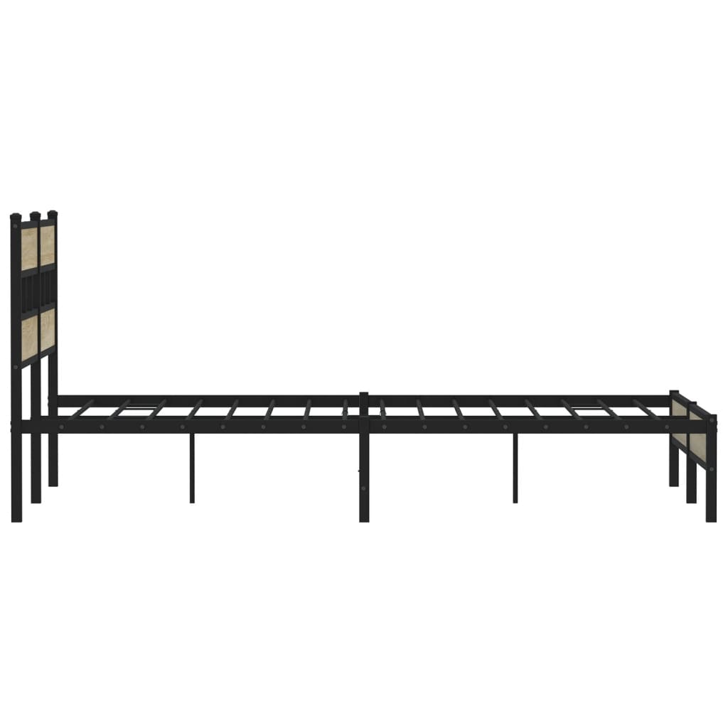 vidaXL Bedframe zonder matras hout sonoma eikenkleurig 137x190 cm