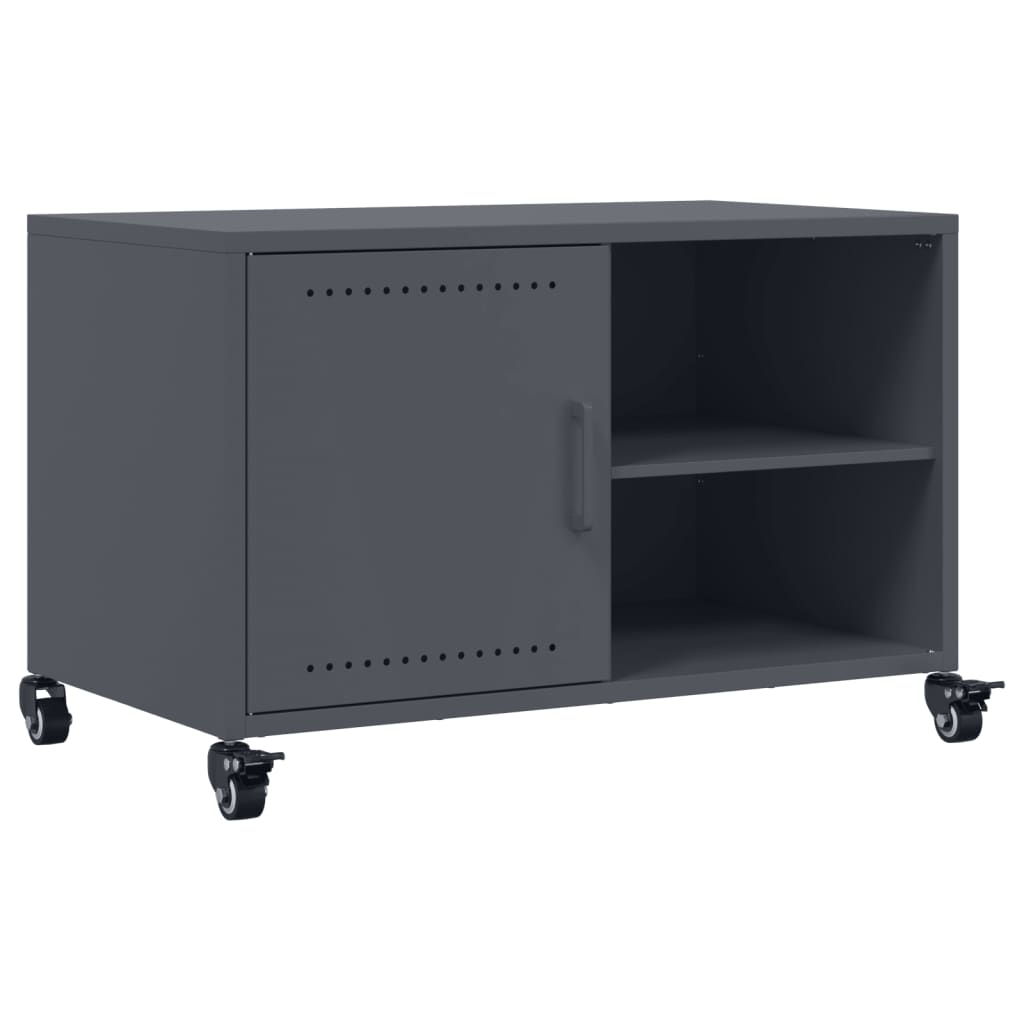 vidaXL Tv-meubel 68x39x43,5 cm staal antracietkleurig