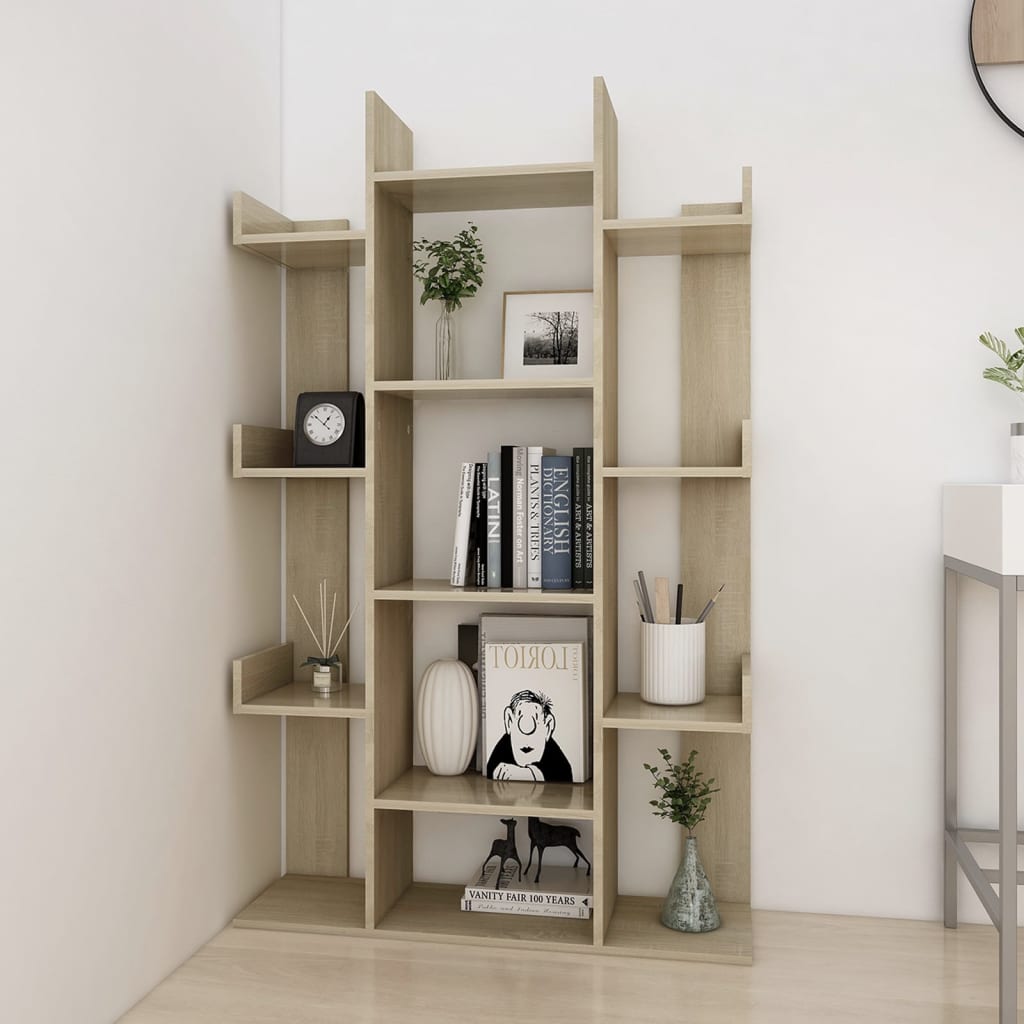 vidaXL Boekenkast 86x25,5x140 cm bewerkt hout sonoma eikenkleurig