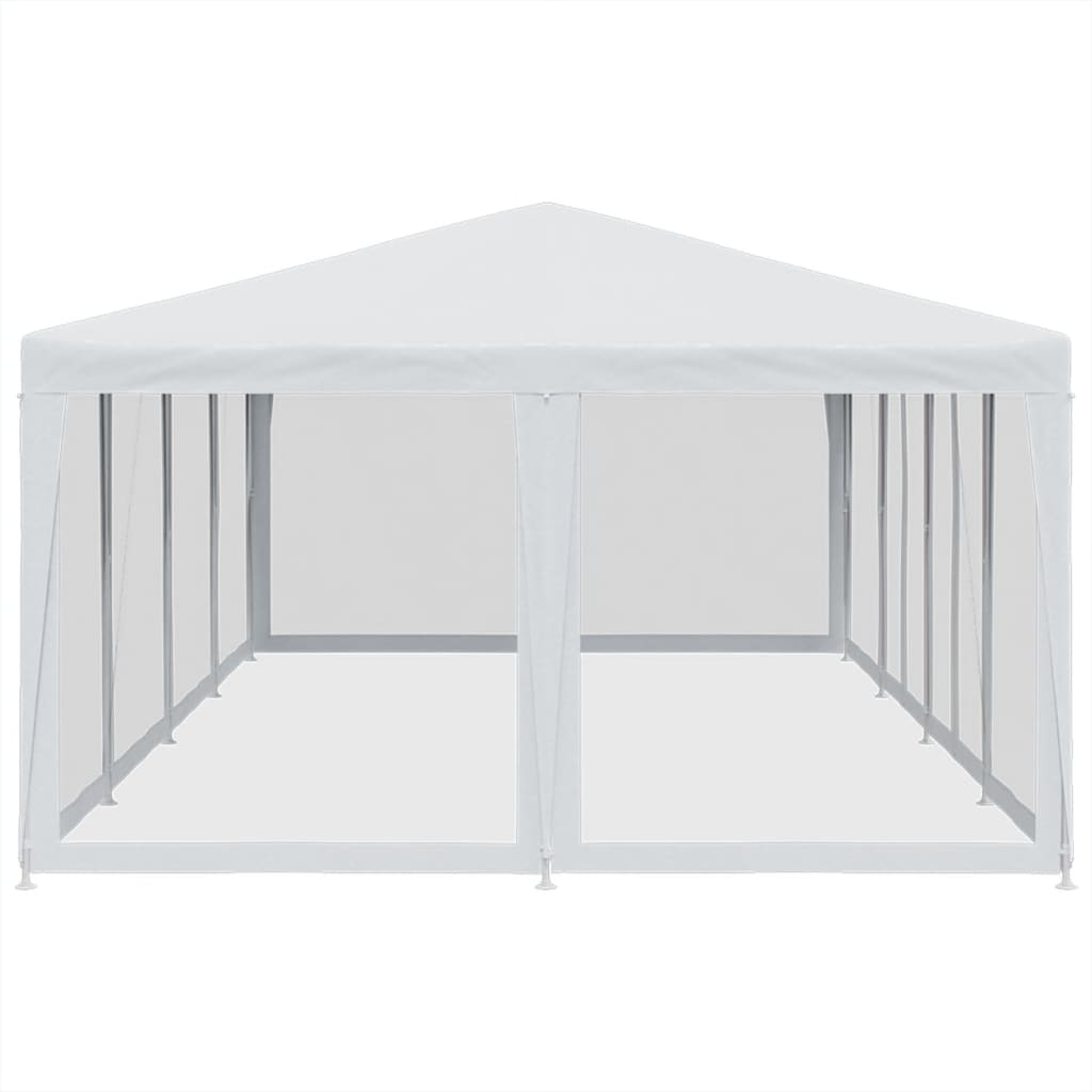 vidaXL Partytent met 12 mesh zijwanden 8x4 m HDPE wit