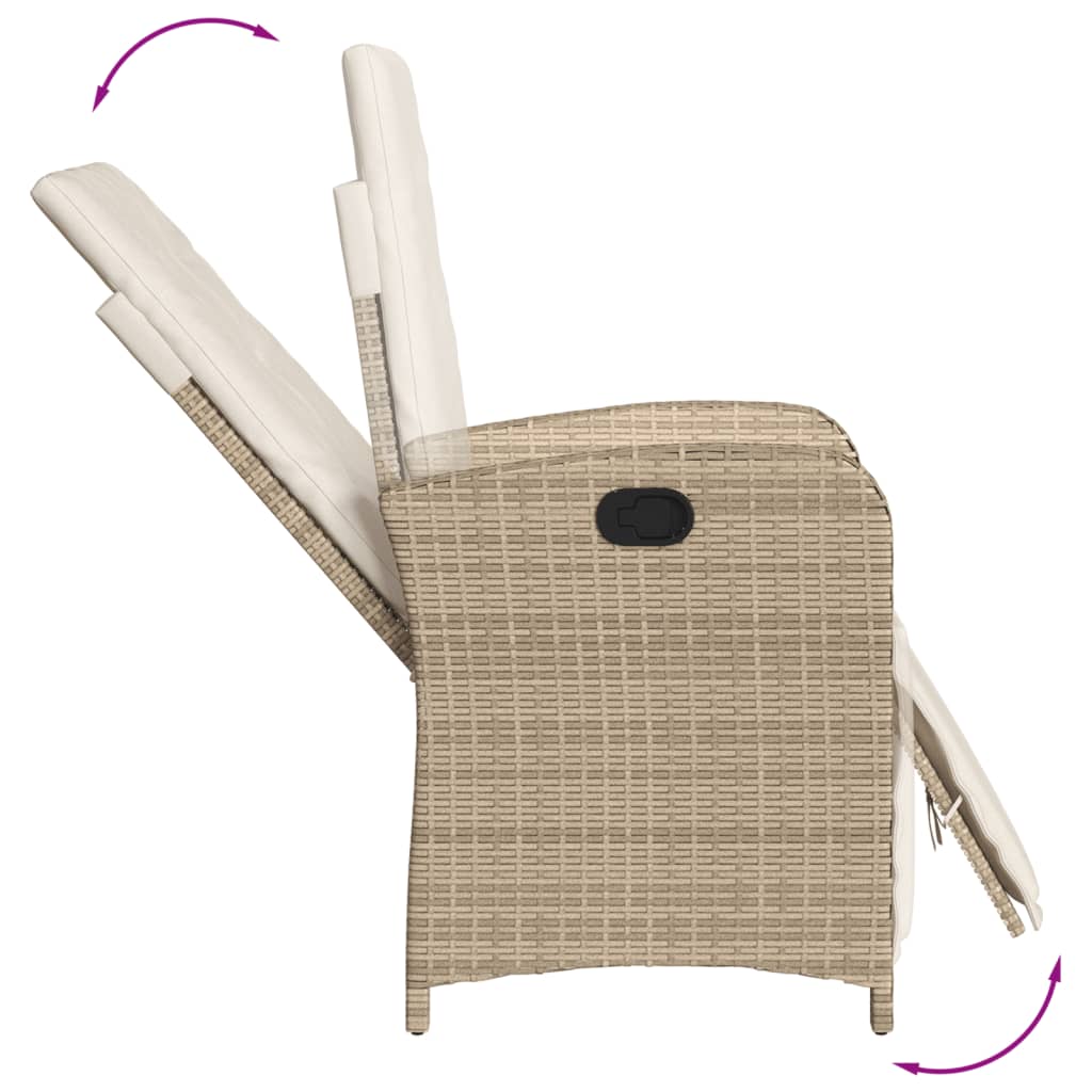 vidaXL 9-delige Tuinset met kussens poly rattan beige