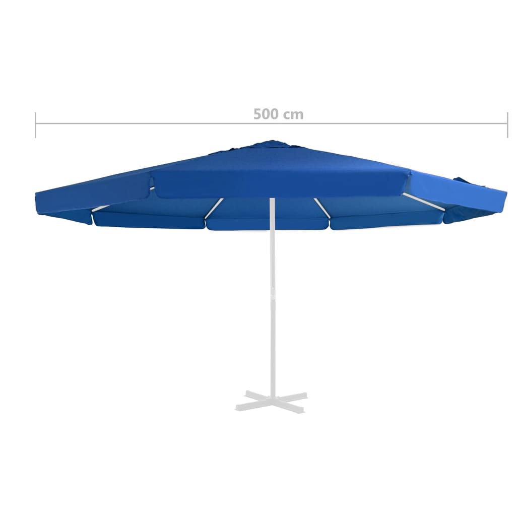 vidaXL Vervangingsdoek voor parasol 500 cm azuurblauw