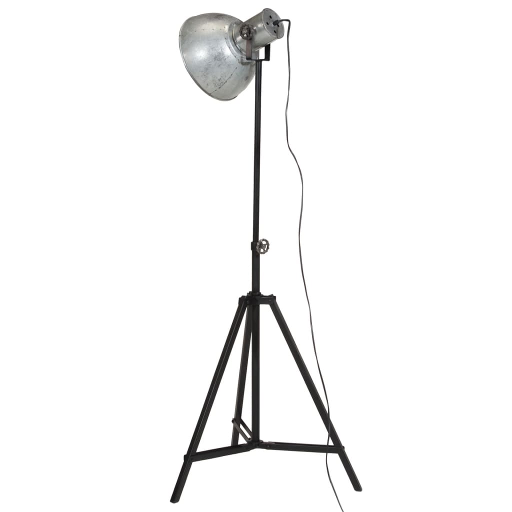 vidaXL Vloerlamp 25 W E27 61x61x90/150 cm vintage zilverkleurig