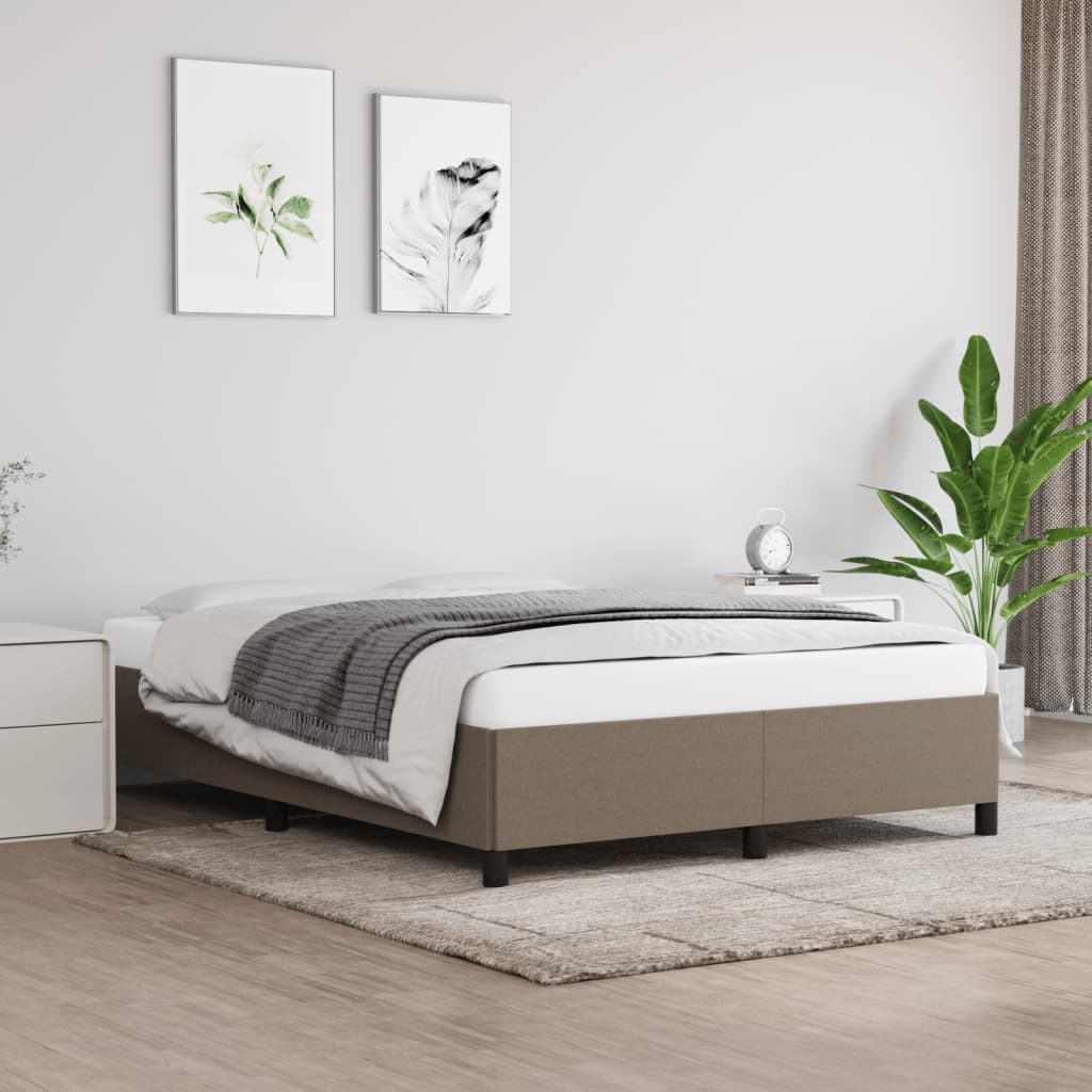 vidaXL Bedframe zonder matras stof taupe 140x190 cm