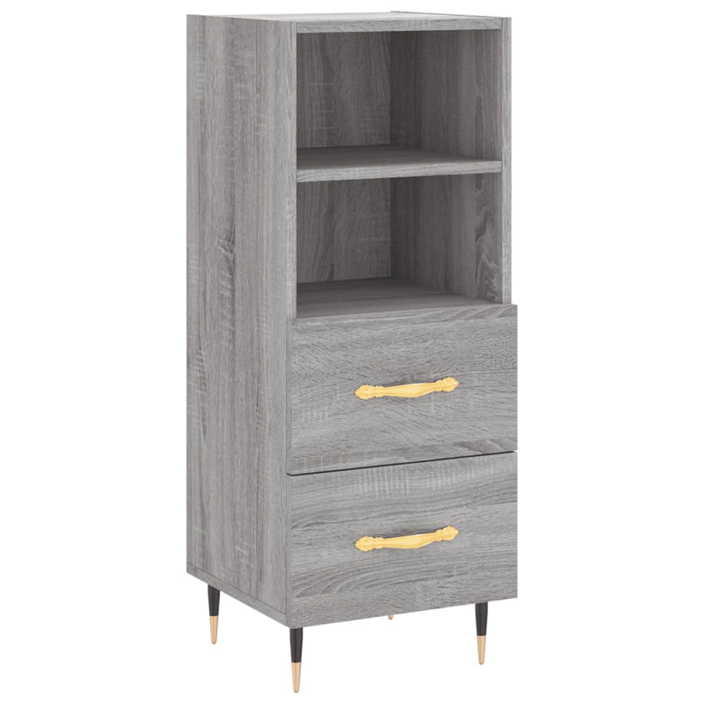 vidaXL Dressoir 34,5x34x90 cm bewerkt hout grijs sonoma eikenkleurig