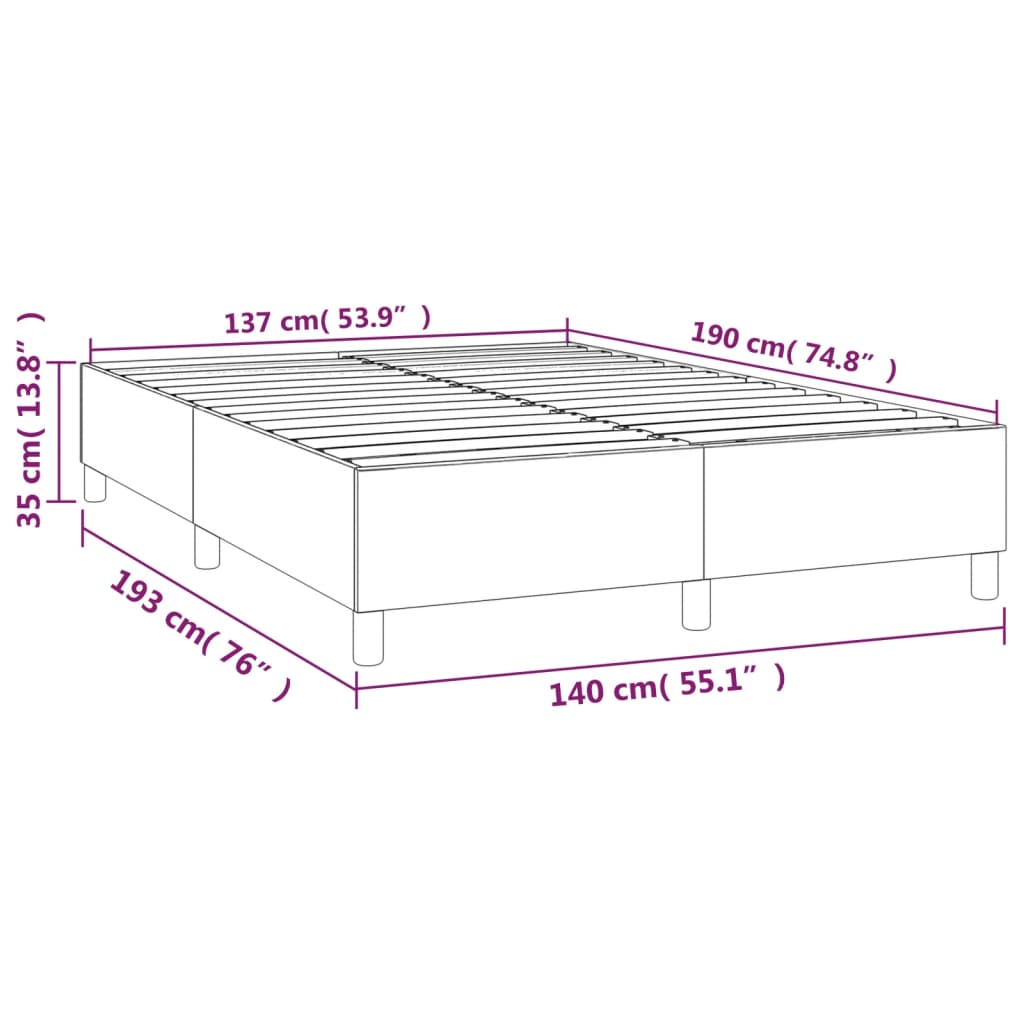 vidaXL Bedframe fluweel donkergroen 140x190 cm